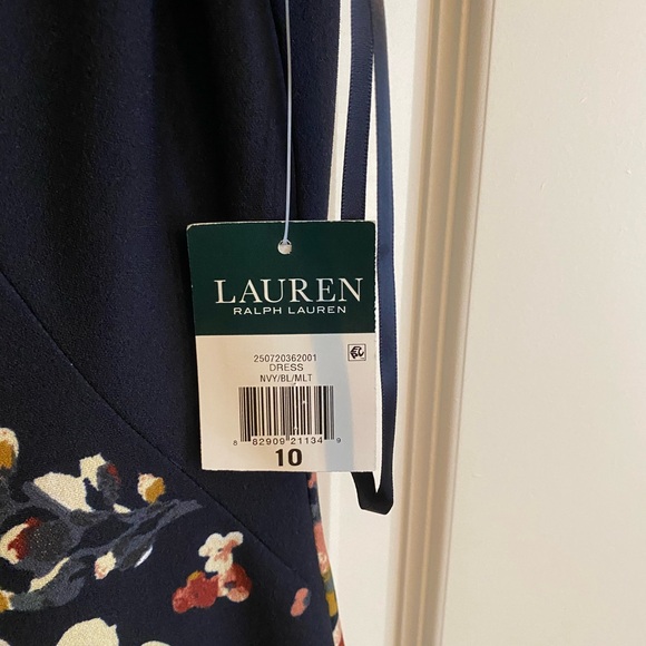 NEW Lauren Ralph Lauren Navy Blue Dress - Size 10 - Picture 4 of 8